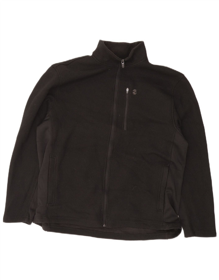 IZOD Chaqueta superior de chándal para hombre Poliéster negro grande