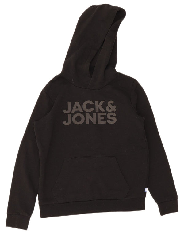 Jack & Jones Sudadera con capucha gráfica para niños 15-16 años Mediana Negro Poliéster