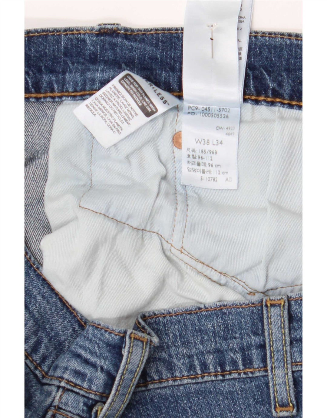 Levi's Hombre 511 Slim Jeans W38 L34 Algodón Azul
