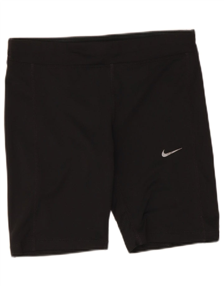 Nike - Pantalones cortos deportivos Dri Fit para mujer, talla 10, poliéster negro pequeño