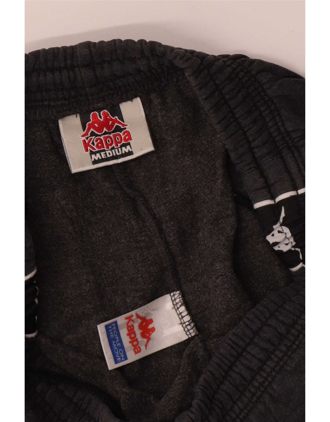 Kappa Hombre Pantalones De Chándal Gráfico De Algodón Color Block Gris Medio