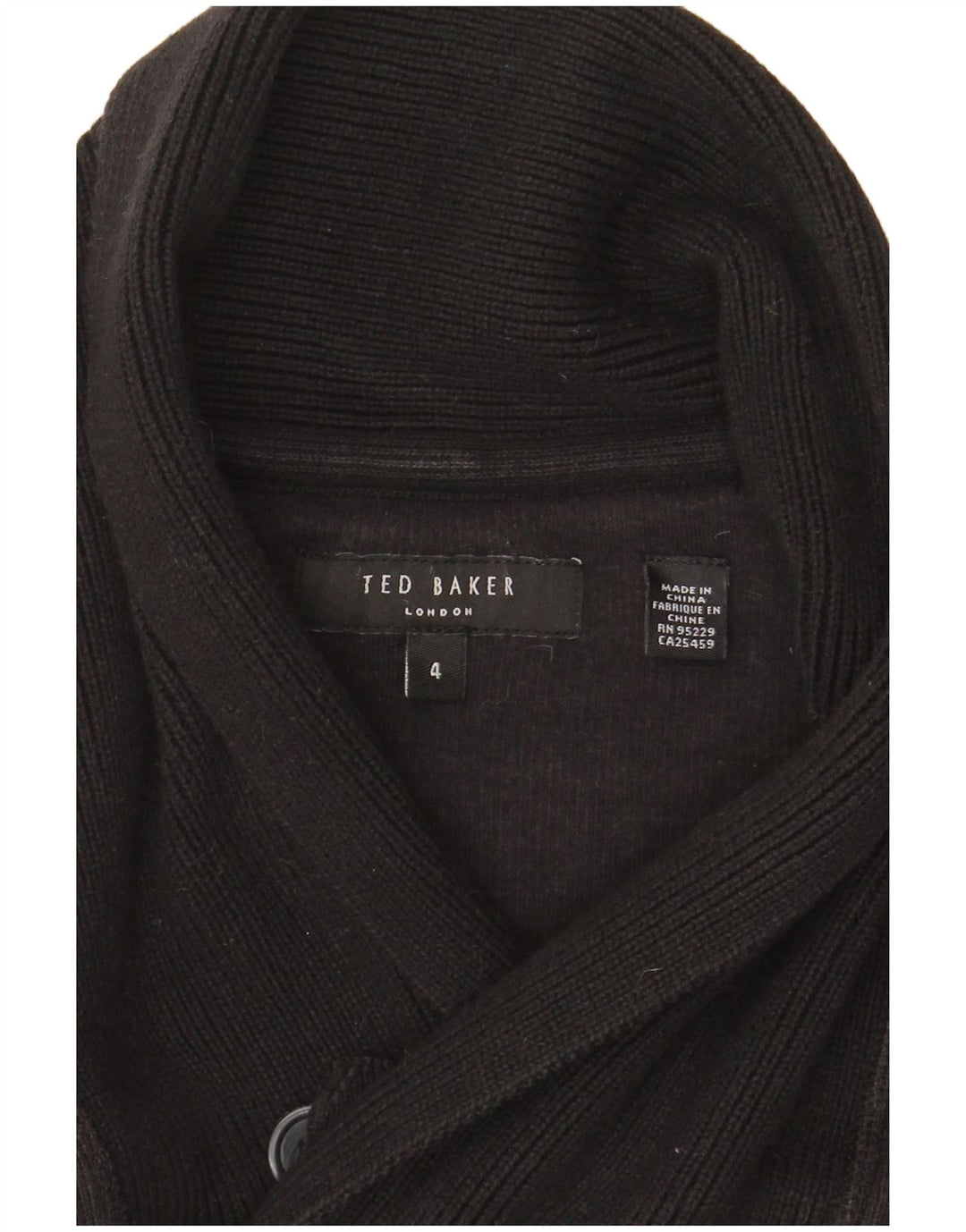 Ted Baker - Jersey para hombre con cuello chal, talla 4, grande, color negro