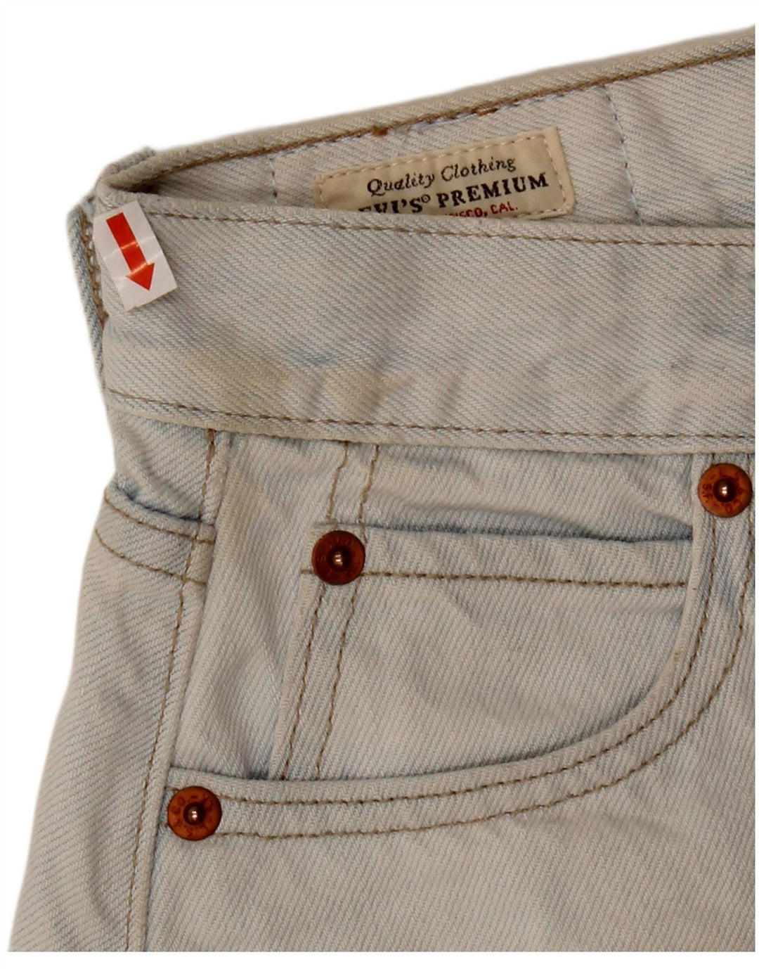 LEVI'S Pantalones cortos vaqueros de cintura alta para mujer W25 XS Algodón azul