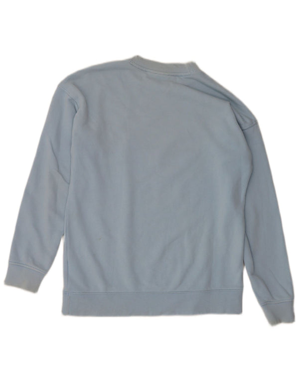 Adidas - Sudadera de gran tamaño con gráfico para mujer, talla 8, algodón azul pequeño