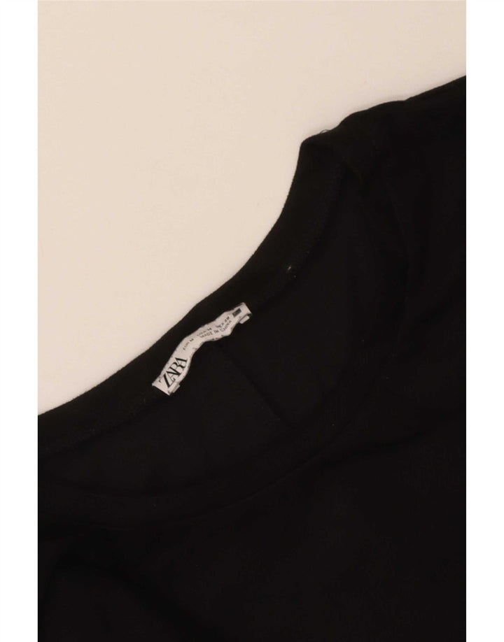 Zara Mujer Vestido Recto UK 44 Mediano Negro
