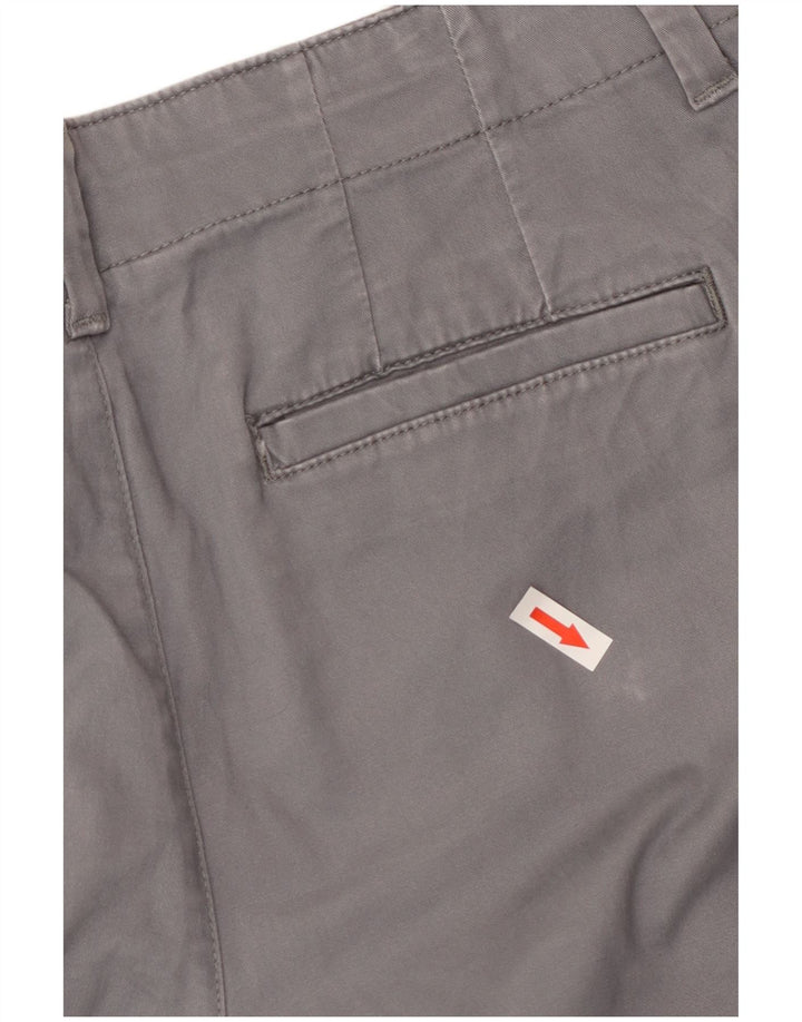 Lee Pantalones Chinos Rectos para Mujer US 10 Large W34 L30 Gris Algodón
