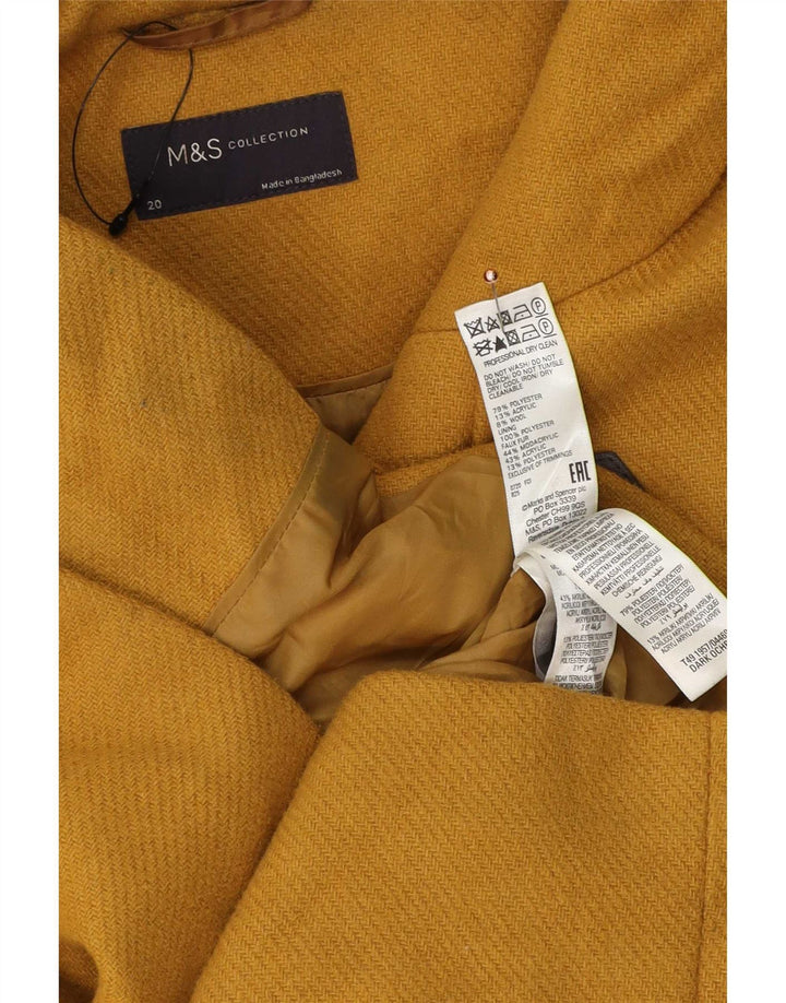 Marks & Spencer Trenca con capucha para mujer UK 20 2XL Poliéster amarillo