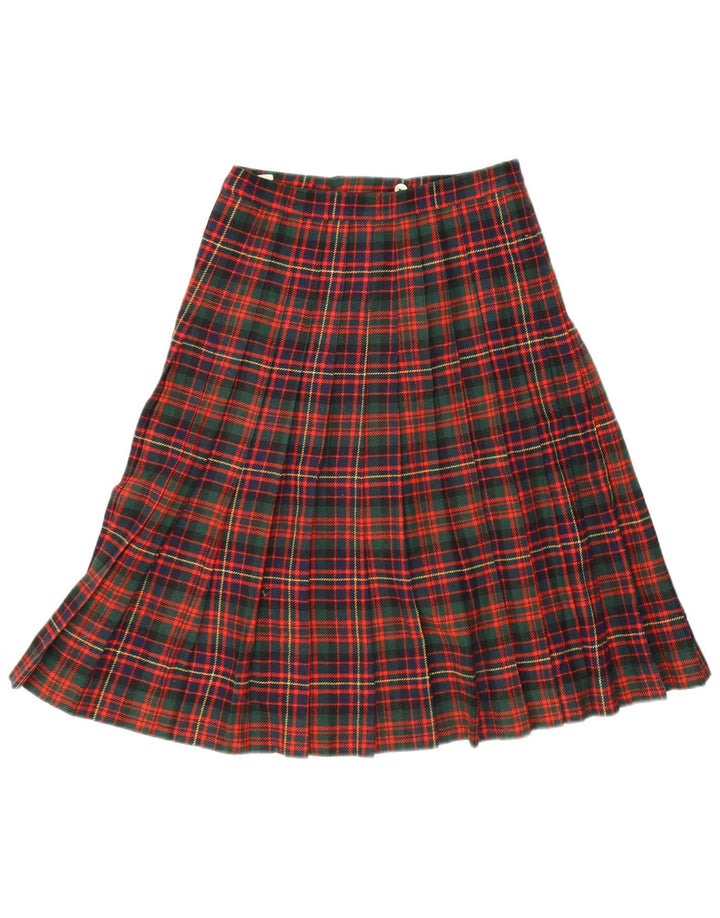 Vintage mujer cuchillo falda plisada W28 medio multicolor cheque