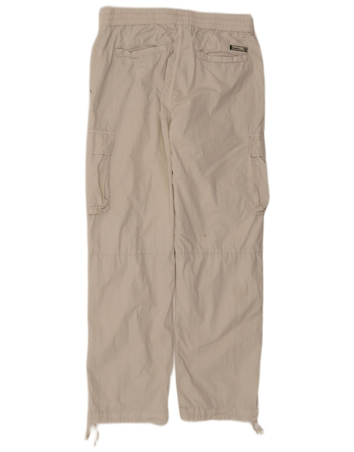 Zara Mujer Pantalón Cargo Recto Mediano W31 L29 Algodón Beige