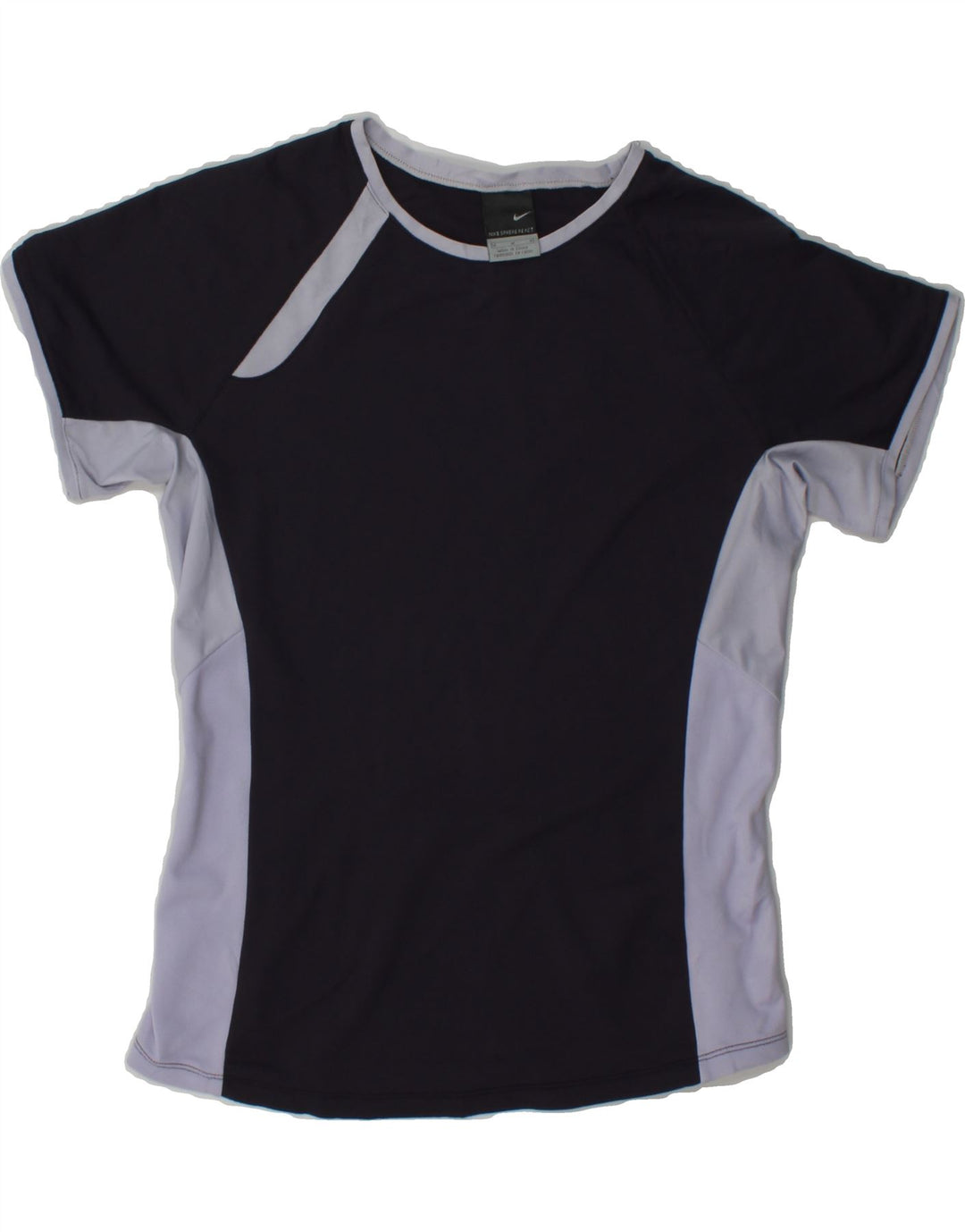 NIKE Womens T-Shirt Top UK 12 Medium Black Colourblock Polyester Vintage Nike and Second-Hand Nike from Messina Hembry 