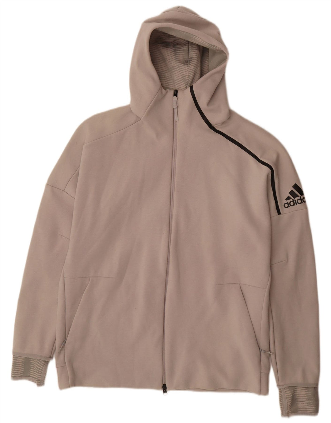 ADIDAS Sudadera con capucha y cremallera para hombre XL Gris