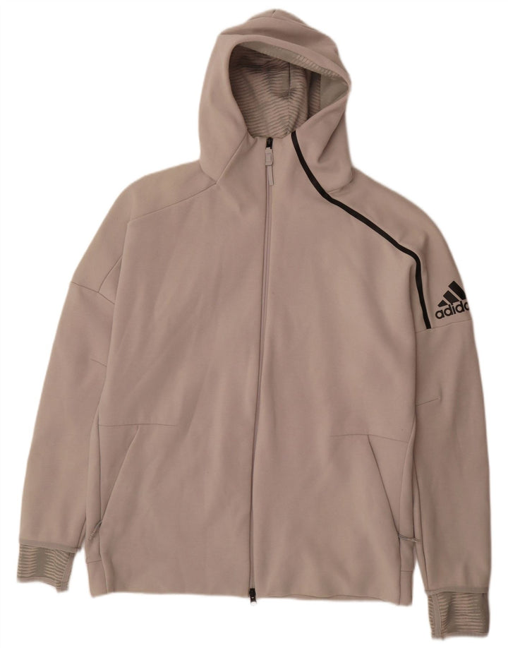 ADIDAS Sudadera con capucha y cremallera para hombre XL Gris