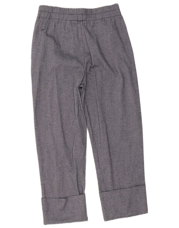 Zara Mujer Pantalones Cortos Rectos Pequeños W27 L24 Algodón Azul Marino