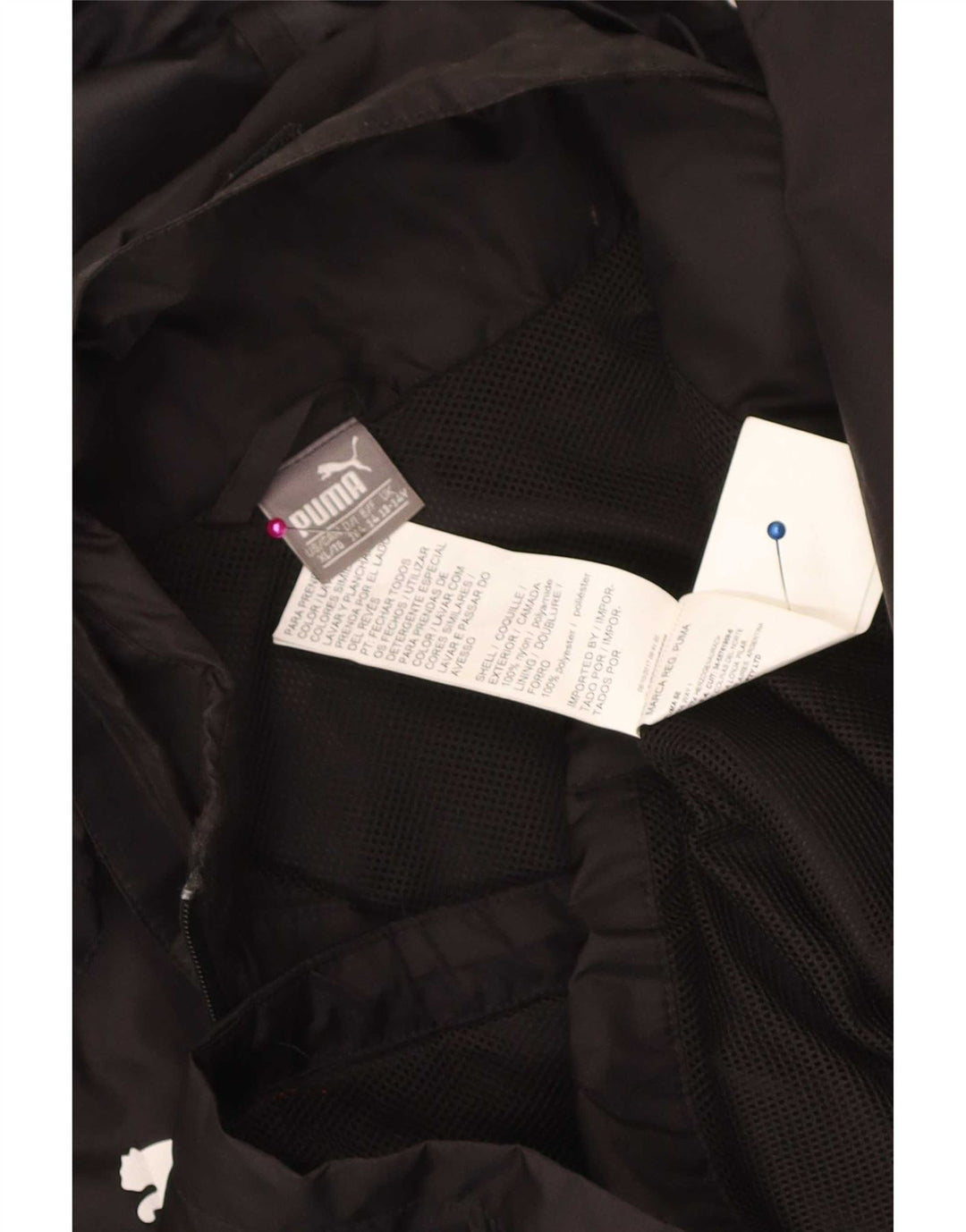 Puma Chubasquero con capucha para niño 13-14 años Negro Poliéster