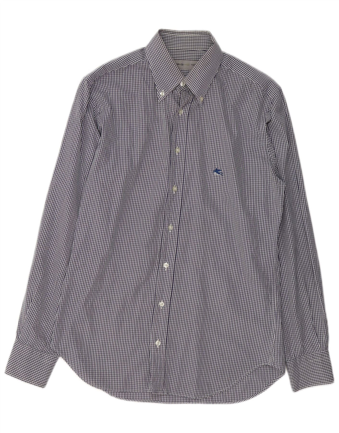 Camisa ETRO Hombre Medium Azul Marino Vichy Algodón