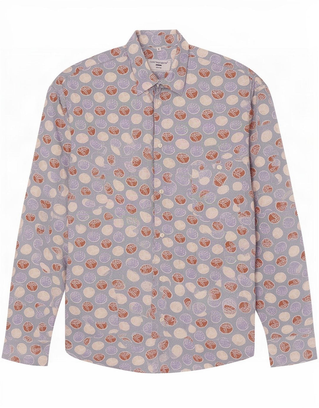 Controvento Camisa Con Estampado Abstracto Para Hombre Algodón Azul Grande