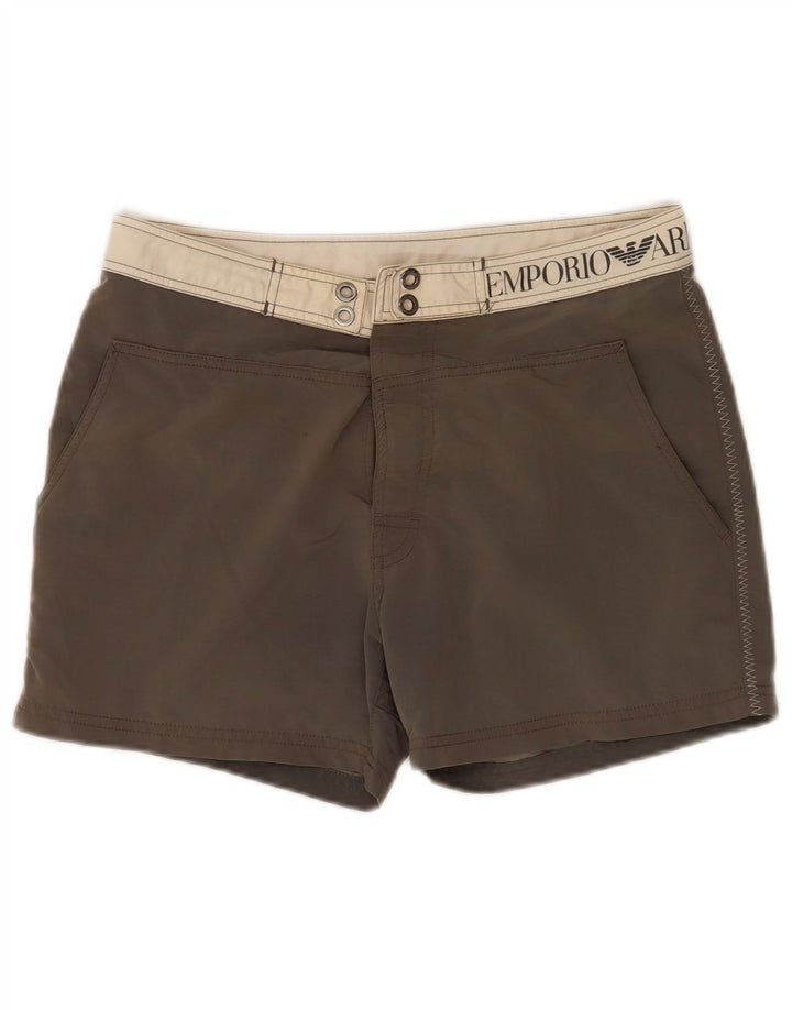 Emporio Armani Bañador Gráfico Hombre IT 48 Poliamida Gris Medio