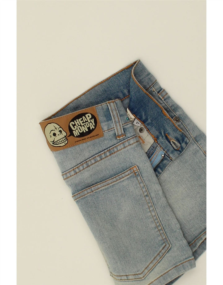 CHEAP MONDAY Womens Denim Shorts W27 Small Blue Vintage Cheap Monday and Second-Hand Cheap Monday from Messina Hembry 