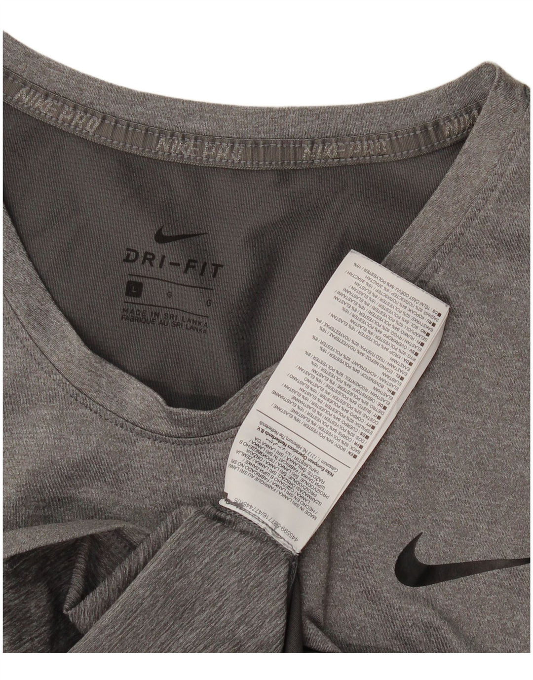 Nike - Camiseta Dri Fit para mujer, talla 40, poliéster gris grande