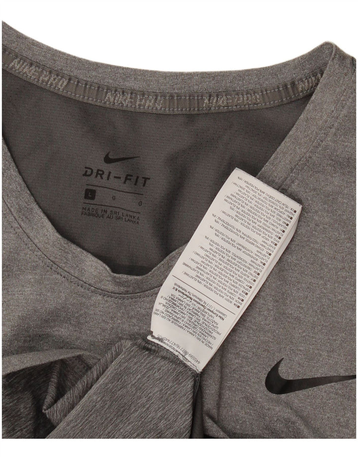 Nike - Camiseta Dri Fit para mujer, talla 40, poliéster gris grande