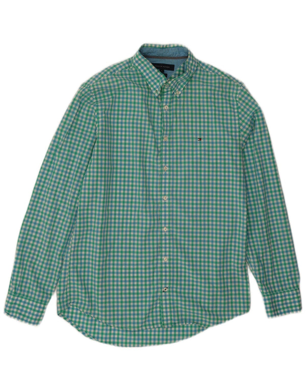 Camisa Tommy Hilfiger New York Fit de algodón a cuadros verde grande para hombre