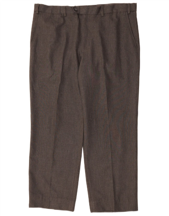 Marks & Spencer Pantalones de traje rectos de corte regular para hombre W38 L29 Gris