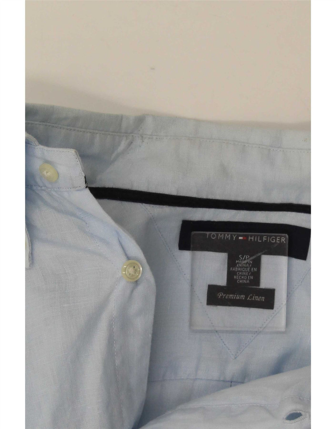 Camisa Tommy Hilfiger Hombre Small Lino Azul