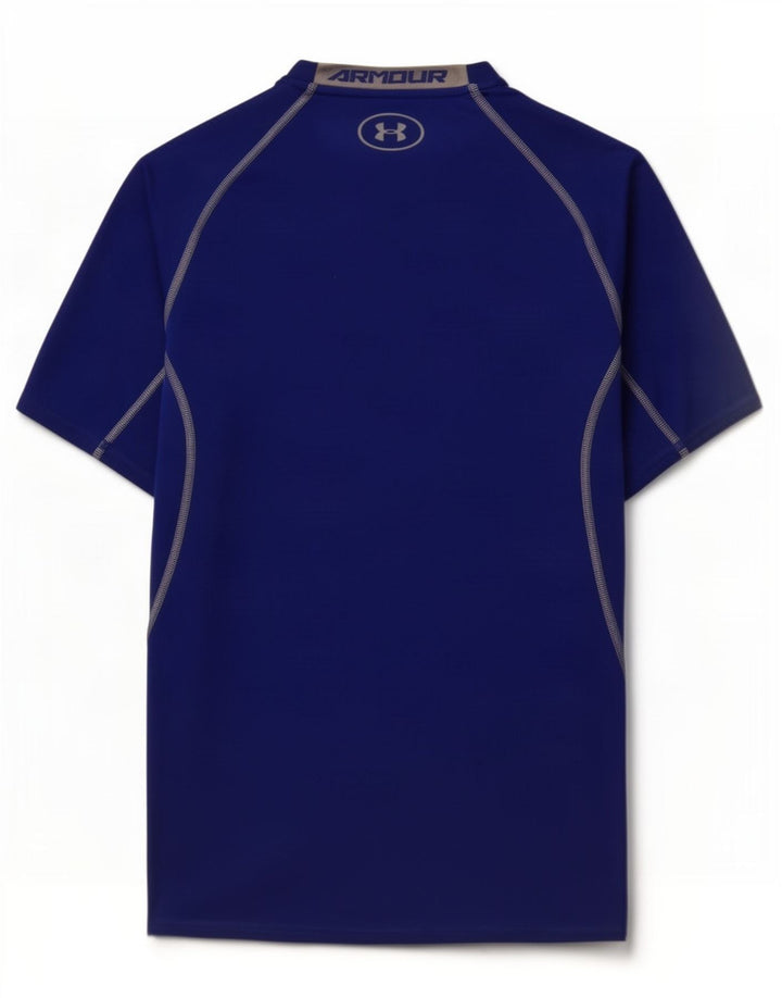 Under Armour Camiseta de compresión gráfica para hombre, parte superior de poliéster azul medio