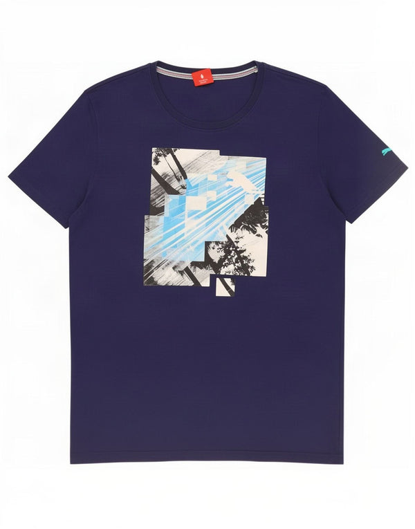 Puma - Camiseta gráfica para hombre, talla grande, algodón azul marino