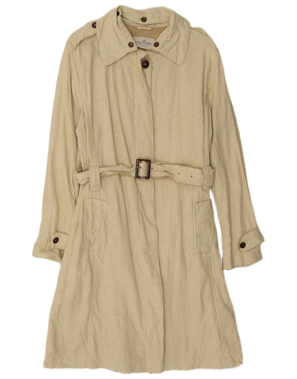 Gabardina vintage para mujer IT 46 Lyocell beige grande