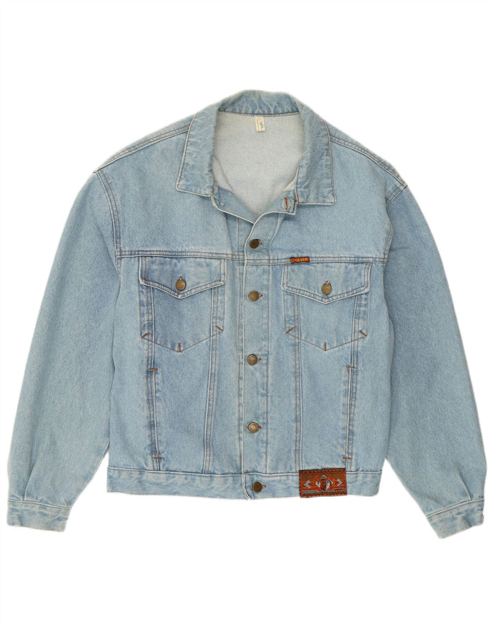 VINTAGE Chaqueta vaquera para hombre Reino Unido 38 Algodón azul medio