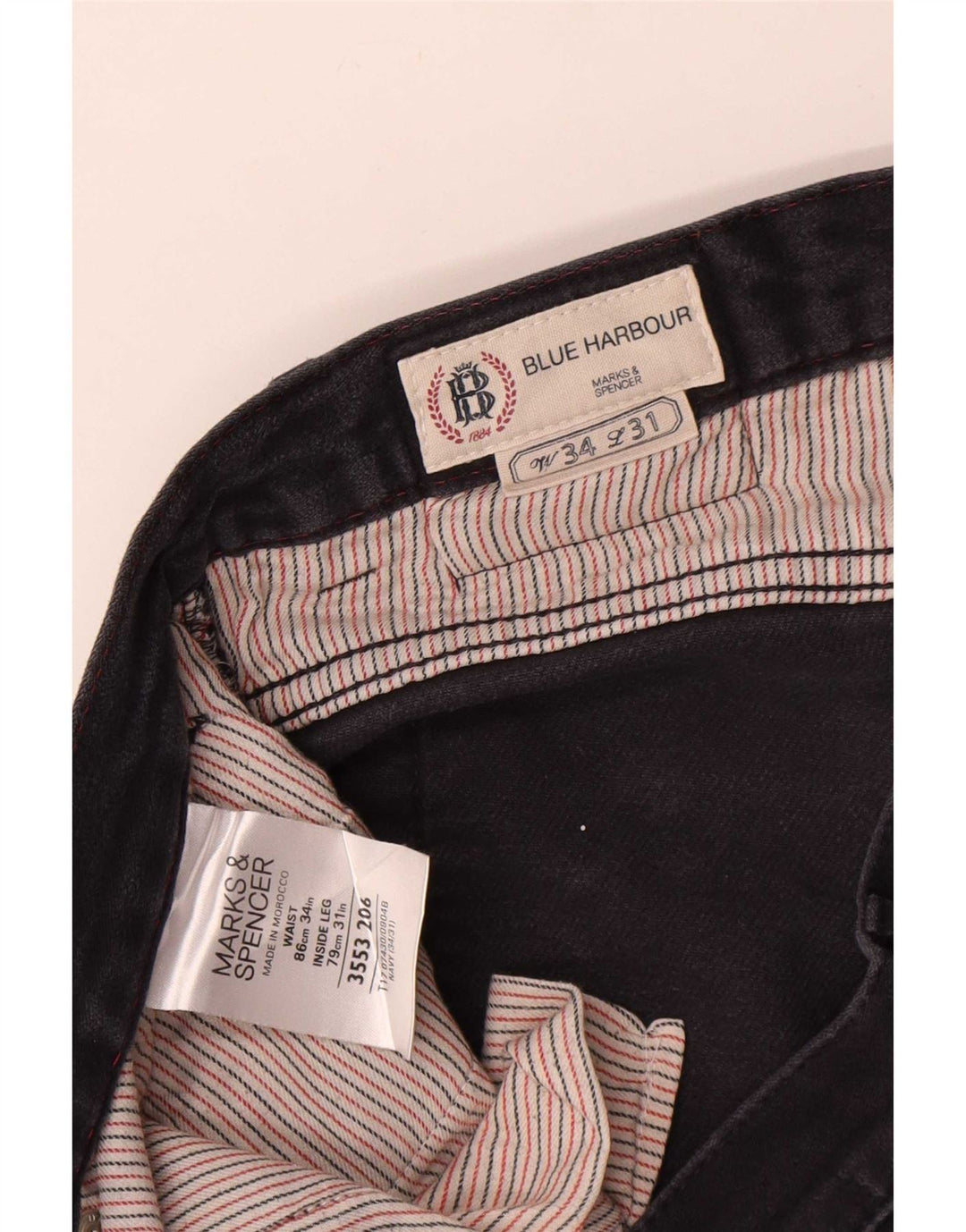 Marks & Spencer Pantalones cortos chinos Blue Harbor para hombre W34 Algodón azul marino grande