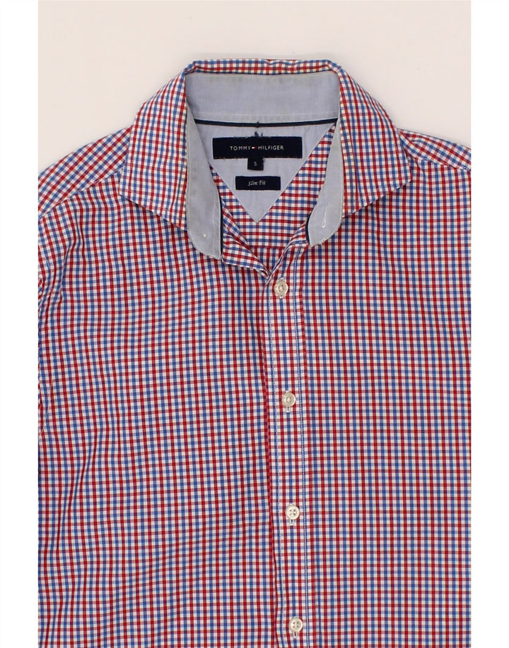 TOMMY HILFIGER Mens Slim Fit Shirt Small Multicoloured Check Vintage Tommy Hilfiger and Second-Hand Tommy Hilfiger from Messina Hembry 