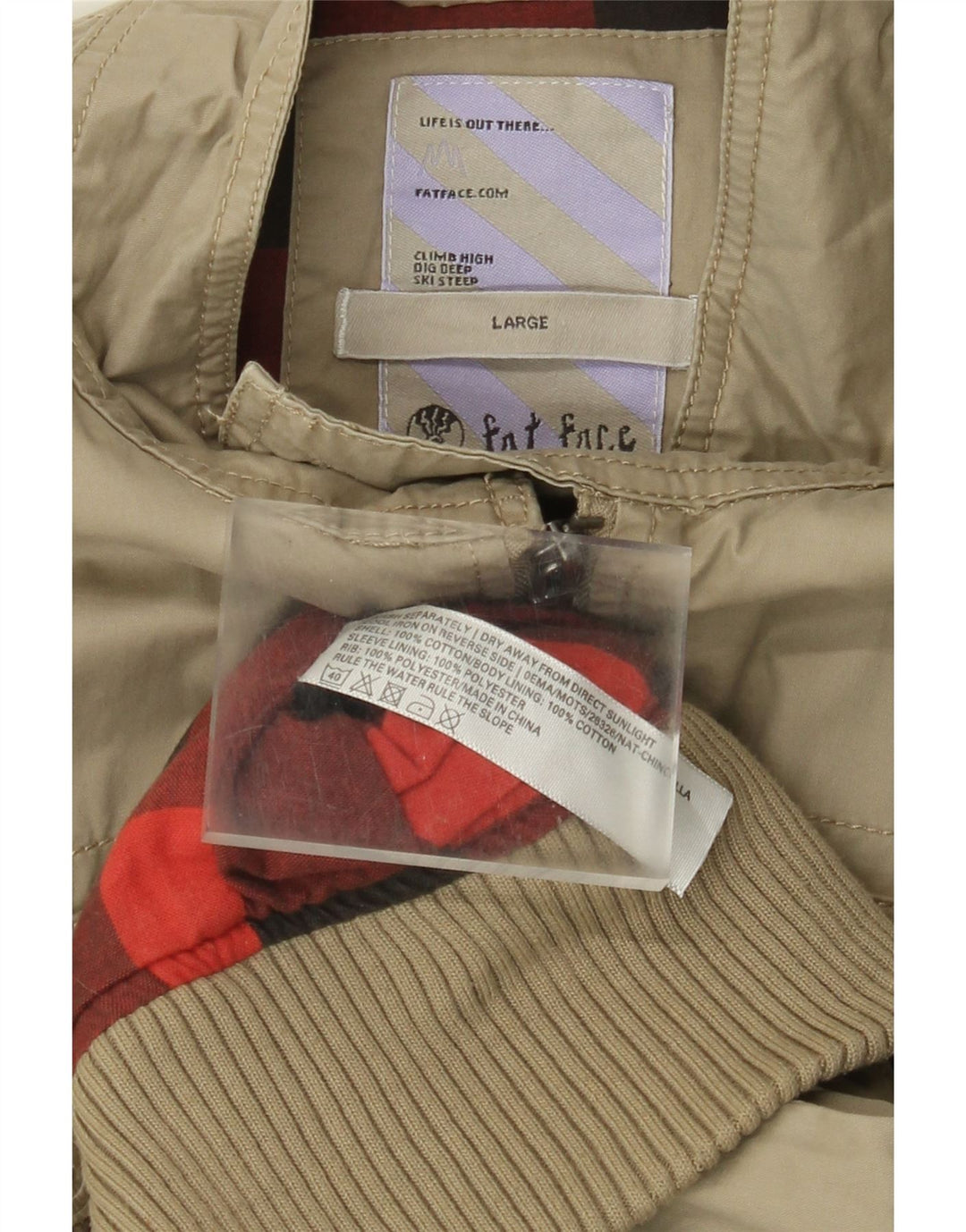 Chaqueta bomber para hombre Fat Face UK 40 Large Algodón beige