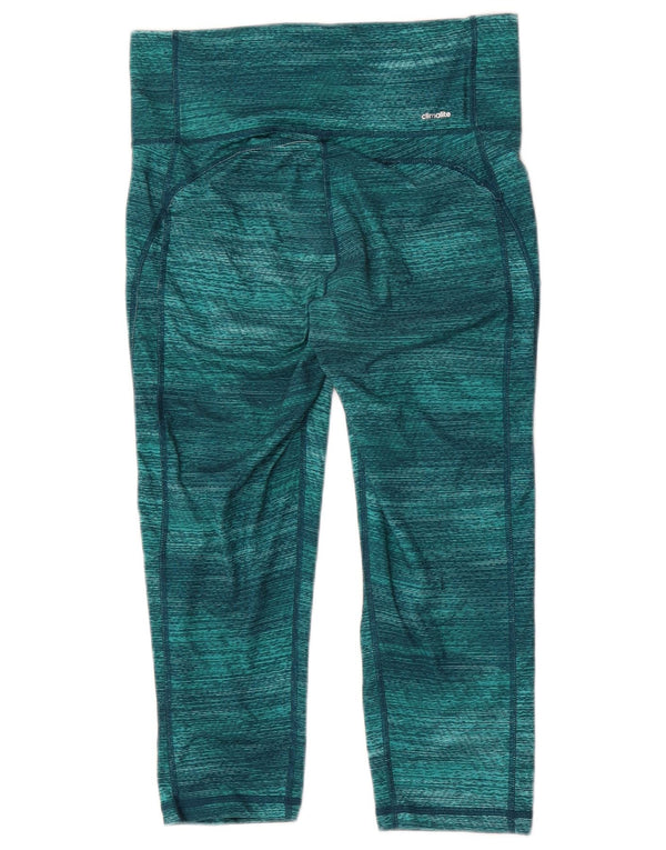 Adidas Mujer Climalite Capri Leggings Reino Unido 12/14 Medio Verde Moteado