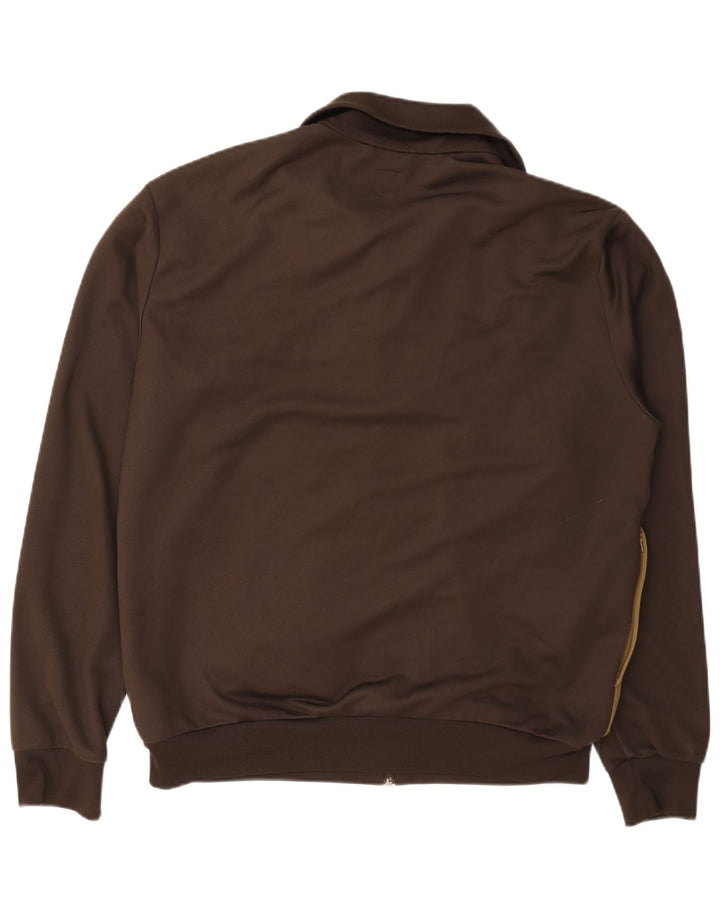 Adidas Hombre Chándal Top Chaqueta Grande Marrón Colorblock Algodón