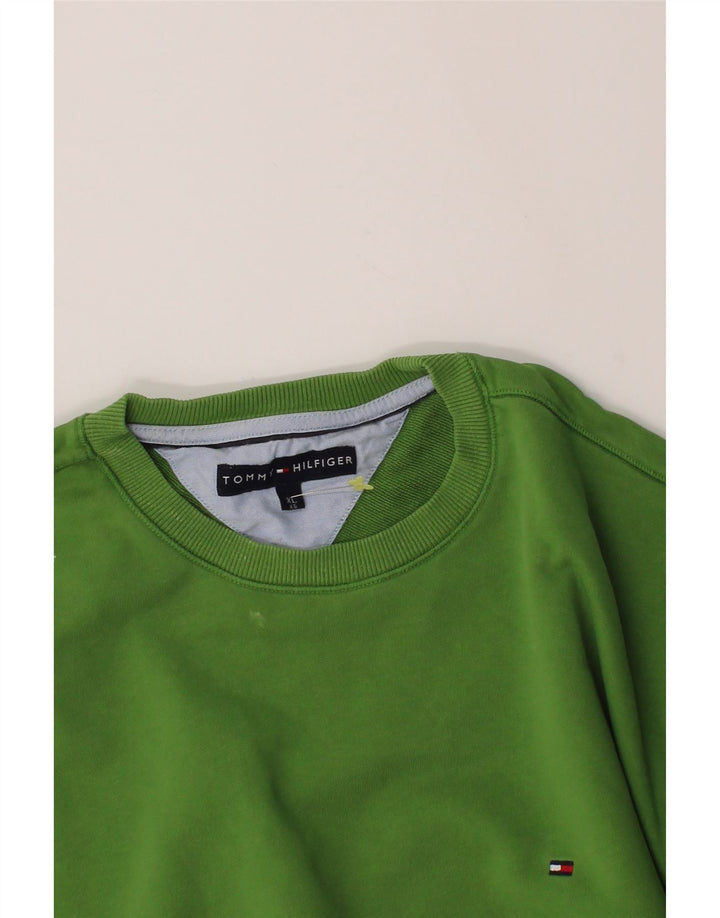TOMMY HILFIGER Mens Sweatshirt Jumper XL Green Cotton Vintage Tommy Hilfiger and Second-Hand Tommy Hilfiger from Messina Hembry 