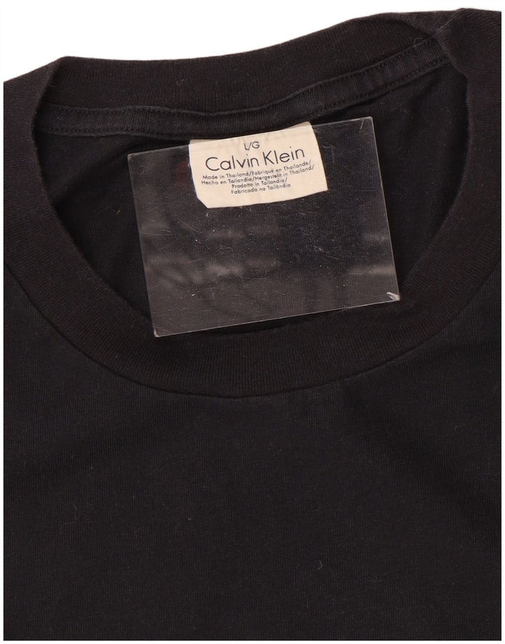 CALVIN KLEIN Camiseta para hombre Top Grande Negro Algodón