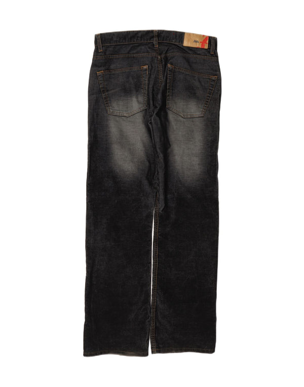 Zara Pantalones casuales con corte de bota de cintura baja para hombre EU 42 Large W32 L34 Negro