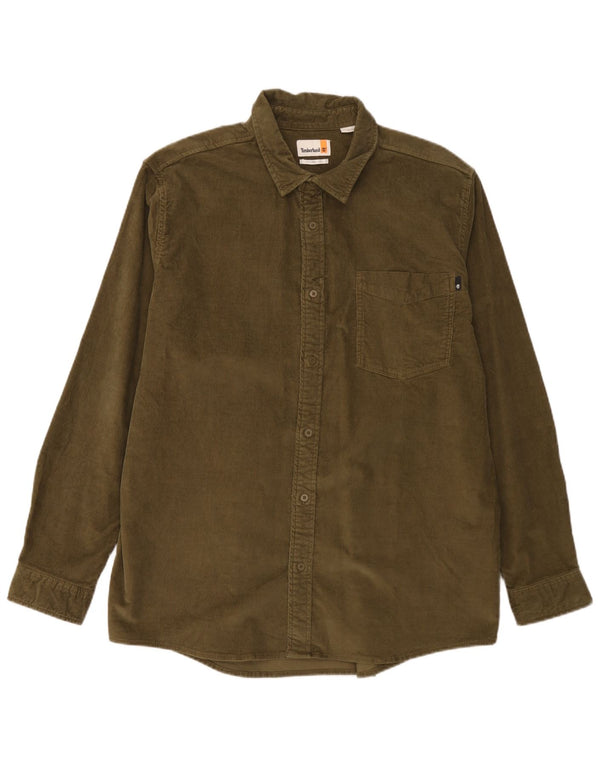 Timberland Camisa de pana Original Fit para hombre XL Algodón caqui