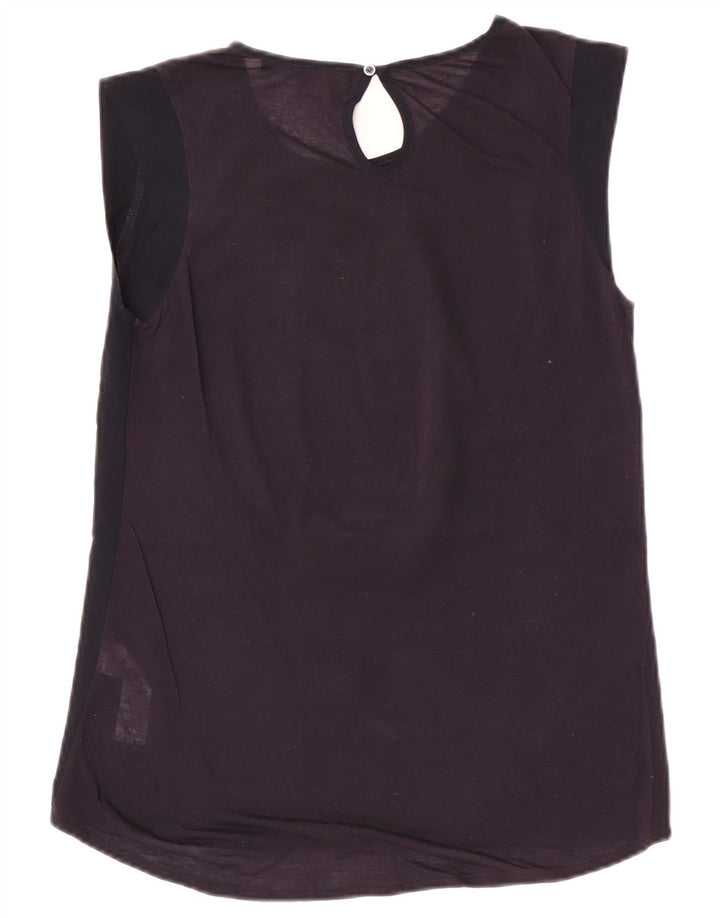 French Connection Blusa para mujer Top UK 10 Small Poliéster azul marino