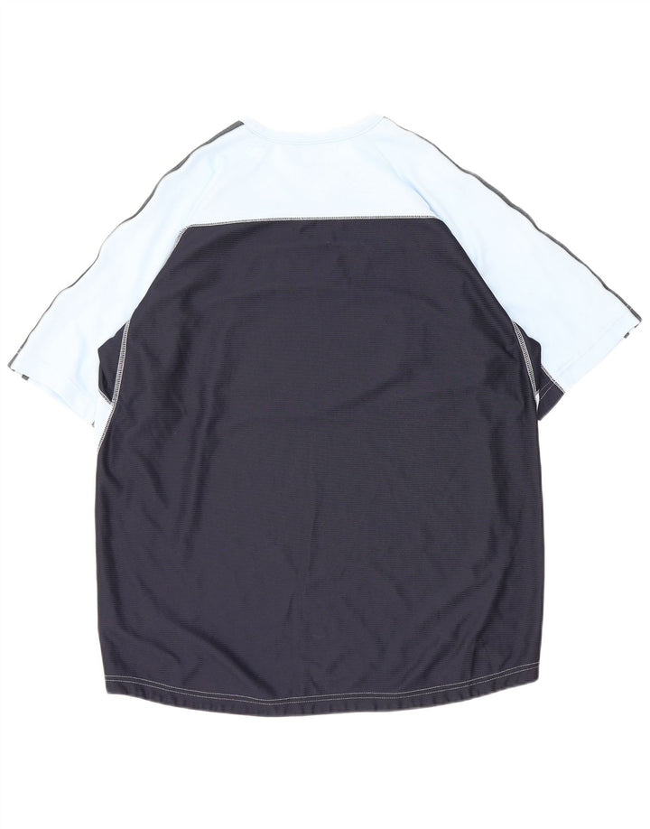 ADIDAS Camiseta Climacool para hombre Top grande Azul marino Colorblock Poliéster