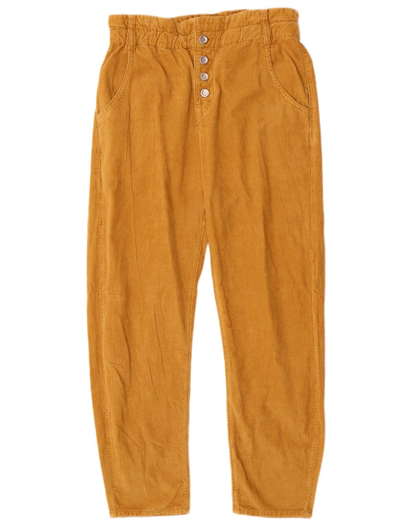 Zara Mujer Pantalones Rectos De Pana De Cintura Alta EU 36 XS W26 L25 Beige