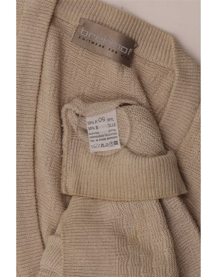 Breidhof Cárdigan sin Mangas para Hombre IT 50 Medium Beige Poliacrílico