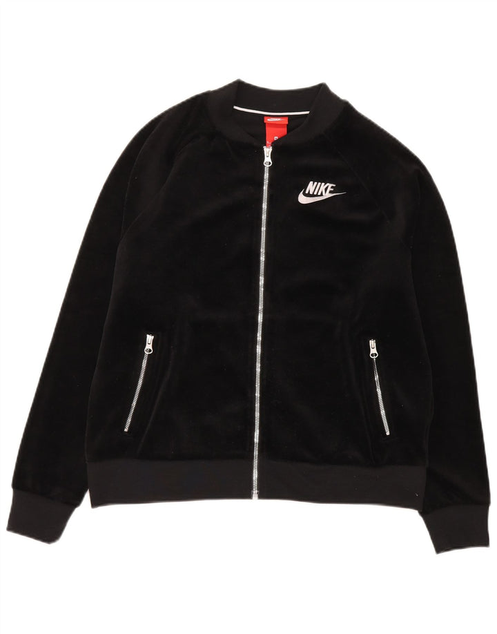 Nike - Chaqueta de chándal de terciopelo para mujer, talla M, poliéster negro