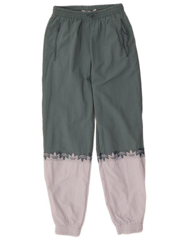Adidas Hombre Pantalones De Chándal Gráfico Joggers Small Verde Colorblock
