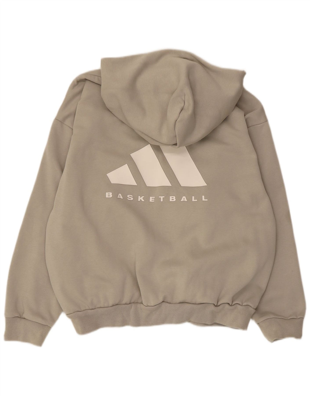 Adidas Hombre Gráfico Sudadera con Capucha De Gran Tamaño Jersey Pequeño Beige
