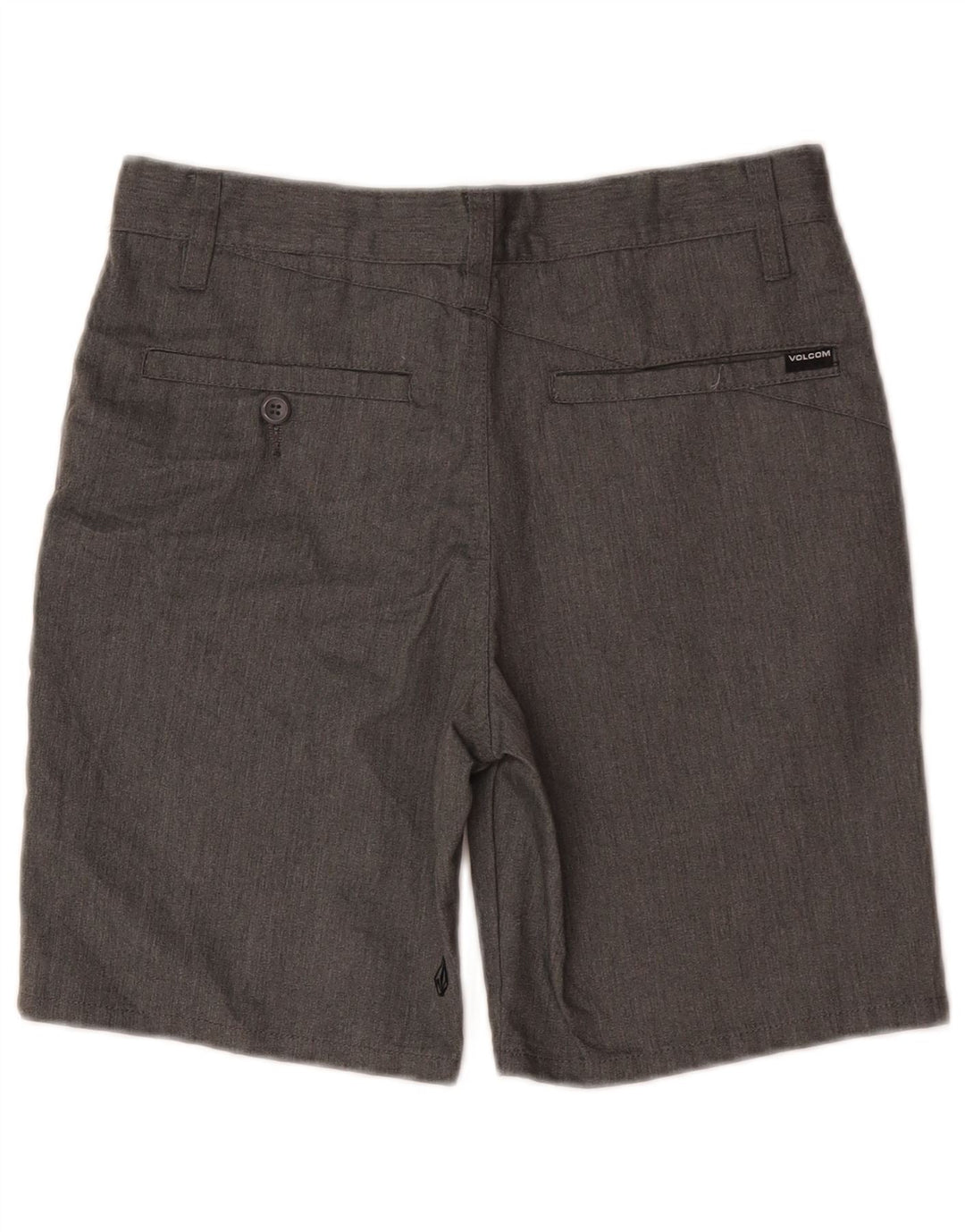 Pantalones cortos chinos Volcom para hombre W28 poliéster gris pequeño