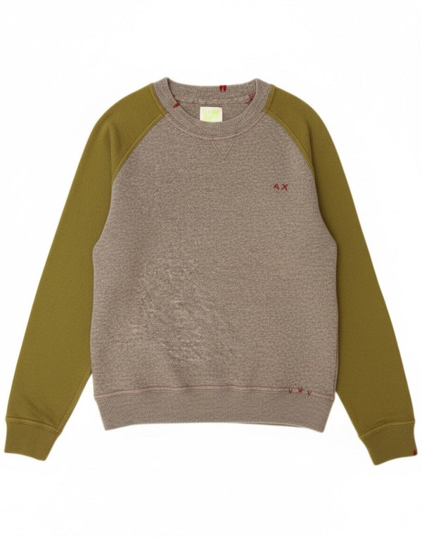 Sun68 Suéter tipo jersey para mujer con cuello barco UK 44 Gris medio Colorblock