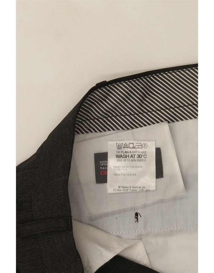 Marks & Spencer Pantalón de traje recto para hombre W40 L31 Poliéster negro